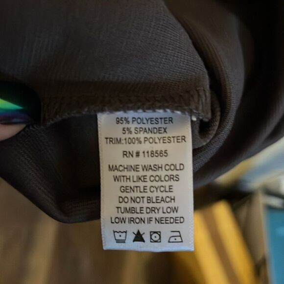 Tamsy Solid Grey Midi Drop Waist Long Sleeve Dress M - Picture 12 of 14